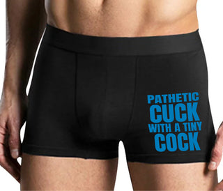Pathetic Cuck With A Tiny Cock - Mens Black Boxer Brief