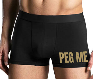 Peg Me - Bold Logo - Mens Black Boxer Brief