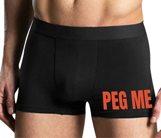 Peg Me - Bold Logo - Mens Black Boxer Brief