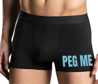 Peg Me - Bold Logo - Mens Black Boxer Brief