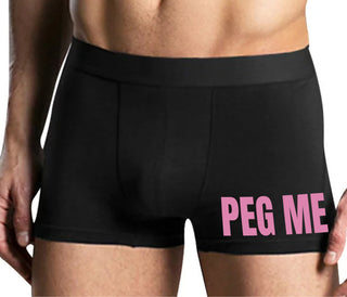 Peg Me - Bold Logo - Mens Black Boxer Brief