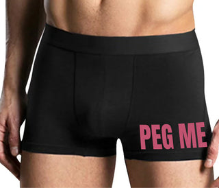 Peg Me - Bold Logo - Mens Black Boxer Brief