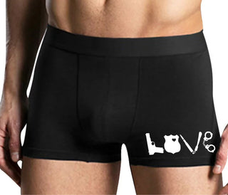 Police Love - Mens Black Boxer Brief