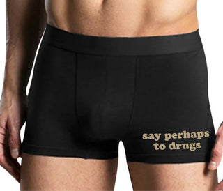 Say Perhaps To Drugs - Mens Black Boxer Brief