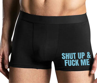 Shut Up and Fuck Me - Mens Black Boxer Brief