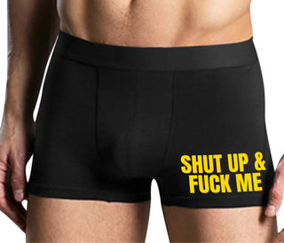 Shut Up and Fuck Me - Mens Black Boxer Brief