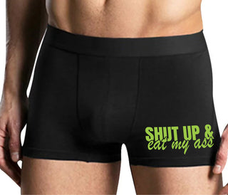 Shut Up and Eat My Ass - Mens Black Boxer Brief