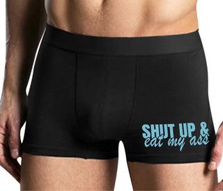 Shut Up and Eat My Ass - Mens Black Boxer Brief