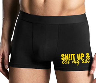 Shut Up and Eat My Ass - Mens Black Boxer Brief