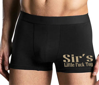 Sir's Little Fuck Toy - Mens Black Boxer Brief