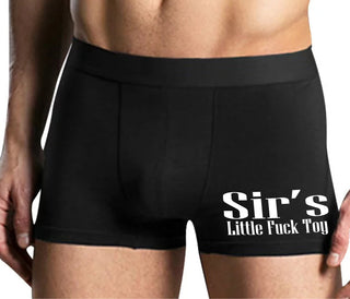 Sir's Little Fuck Toy - Mens Black Boxer Brief