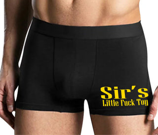 Sir's Little Fuck Toy - Mens Black Boxer Brief