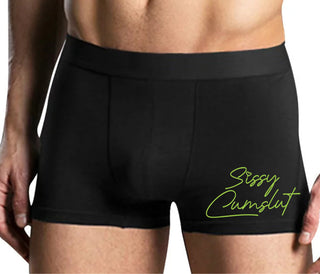 Sissy Cumslut - Mens Black Boxer Brief
