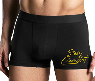 Sissy Cumslut - Mens Black Boxer Brief