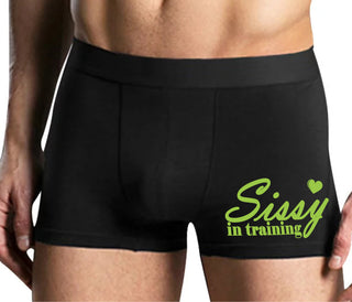 Sissy In Training - Mens Black Boxer Brief
