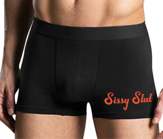 Sissy Slut - Mens Black Boxer Brief