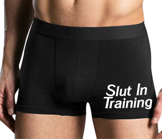 Slut In Training - Mens Black Boxer Brief