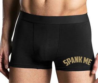 Spank Me - Bold Design - Mens Black Boxer Brief