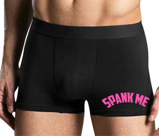 Spank Me - Bold Design - Mens Black Boxer Brief