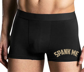 Spank Me - Bold Design - Mens Black Boxer Brief