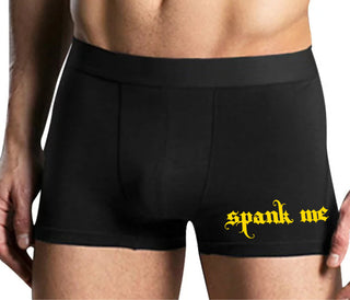 Spank Me - Goth Font - Mens Black Boxer Brief