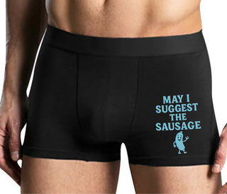I Suggest The Sausage - Mens Black Boxer Brief