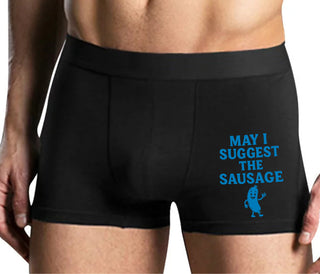 I Suggest The Sausage - Mens Black Boxer Brief