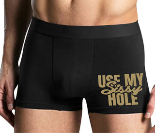 Use My Sissy Hole - Mens Black Boxer Brief