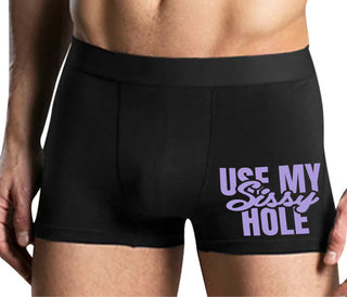 Use My Sissy Hole - Mens Black Boxer Brief