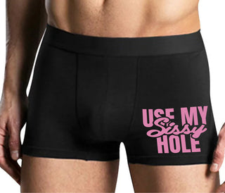 Use My Sissy Hole - Mens Black Boxer Brief
