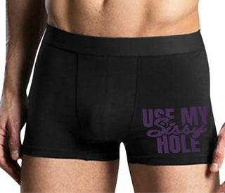 Use My Sissy Hole - Mens Black Boxer Brief