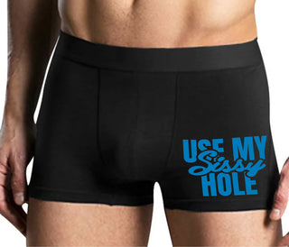 Use My Sissy Hole - Mens Black Boxer Brief