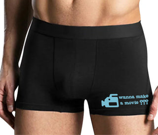 Wanna Make A Movie - Mens Black Boxer Brief