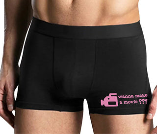 Wanna Make A Movie - Mens Black Boxer Brief