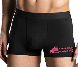 Wanna Make A Movie - Mens Black Boxer Brief