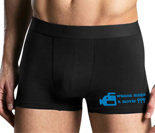 Wanna Make A Movie - Mens Black Boxer Brief