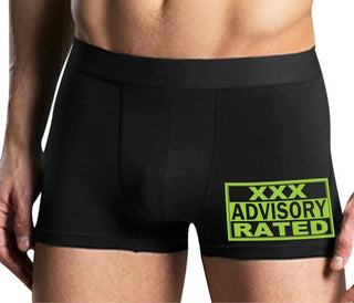 XXX Rated  Advisory Warning - Mens Black Boxer Brief