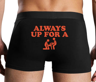 Always Up For A Threesome - Black Boxer Brief
