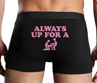 Always Up For A Threesome - Black Boxer Brief
