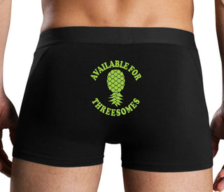 Available for Threesomes - Swinger Pineapple - Black Boxer Brief