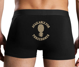 Available for Threesomes - Swinger Pineapple - Black Boxer Brief