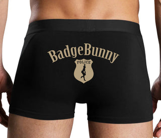 Badge Bunny for LEO Wife or Girlfriend - Black Boxer Brief