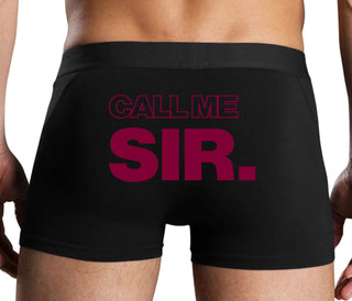 Call Me Sir - Black Boxer Brief