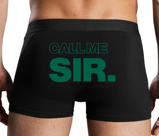Call Me Sir - Black Boxer Brief