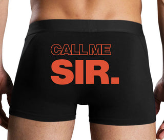 Call Me Sir - Black Boxer Brief