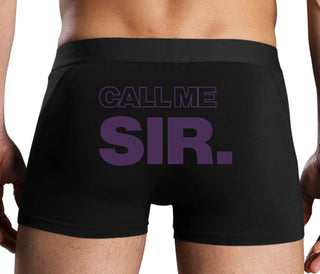 Call Me Sir - Black Boxer Brief