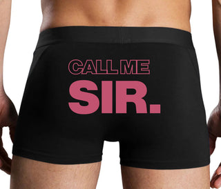 Call Me Sir - Black Boxer Brief