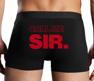 Call Me Sir - Black Boxer Brief