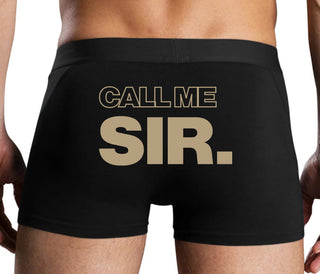 Call Me Sir - Black Boxer Brief