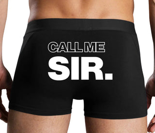 Call Me Sir - Black Boxer Brief